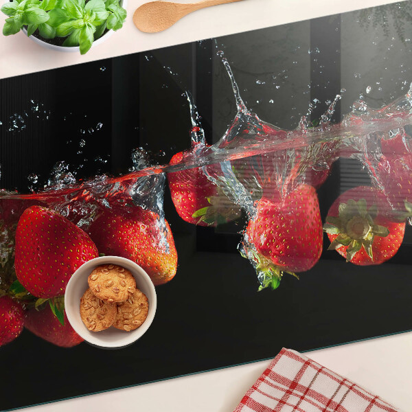 Tagliere in vetro temperato Fragole in acqua