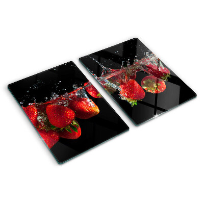 Tagliere in vetro temperato Fragole in acqua