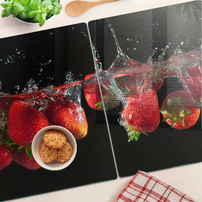 Tagliere in vetro temperato Fragole in acqua