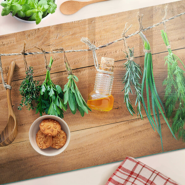 Tagliere in vetro Erbe in cucina