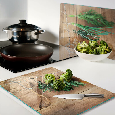 Tagliere in vetro Erbe in cucina