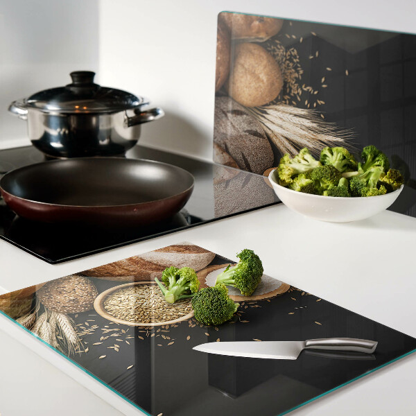 Tagliere in vetro temperato per pane e cereali