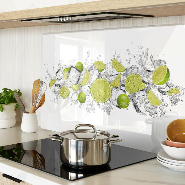 Tagliere in vetro temperato con decoro di limoni e motivo ghiaccio