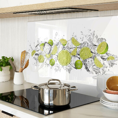 Tagliere in vetro temperato con decoro di limoni e motivo ghiaccio