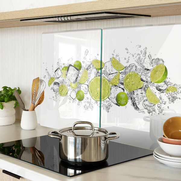 Tagliere in vetro temperato con decoro di limoni e motivo ghiaccio