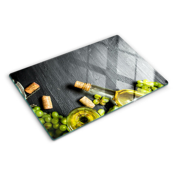 Tagliere in vetro temperato con stampa a tema vino e uva