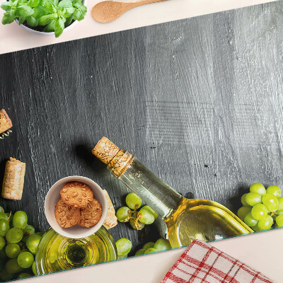 Tagliere in vetro temperato con stampa a tema vino e uva