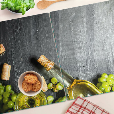 Tagliere in vetro temperato con stampa a tema vino e uva