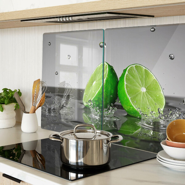 Tagliere in vetro temperato con motivo limoni immersi nell'acqua