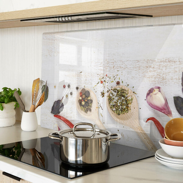 Tagliere in vetro temperato con motivo spezie ed erbe