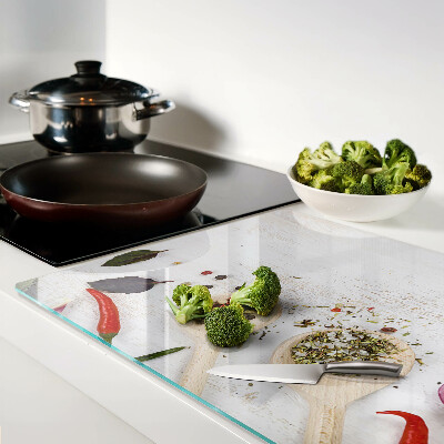 Tagliere in vetro temperato con motivo spezie ed erbe