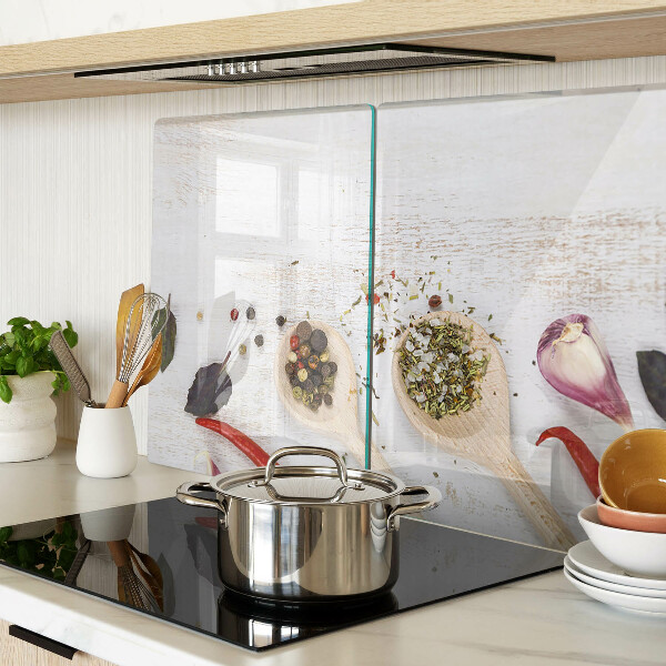 Tagliere in vetro temperato con motivo spezie ed erbe