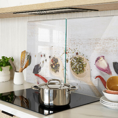 Tagliere in vetro temperato con motivo spezie ed erbe