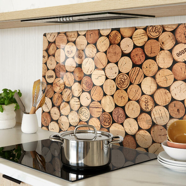 Tagliere in vetro temperato con tappi per vino