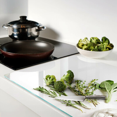 Tagliere in vetro con stampa a tema erbe da cucina