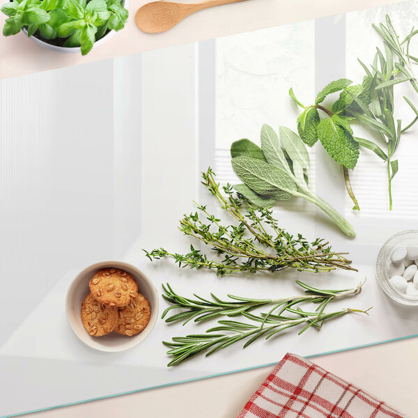 Tagliere in vetro con stampa a tema erbe da cucina