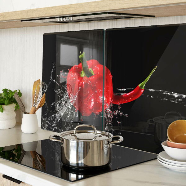 Tagliere in vetro temperato Peperone rosso in acqua
