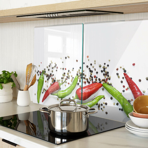 Tagliere in vetro temperato con motivo peperone e pepe