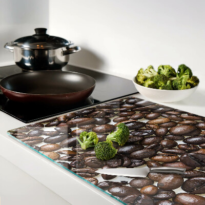 Tagliere in vetro temperato con motivo di chicchi di caffè