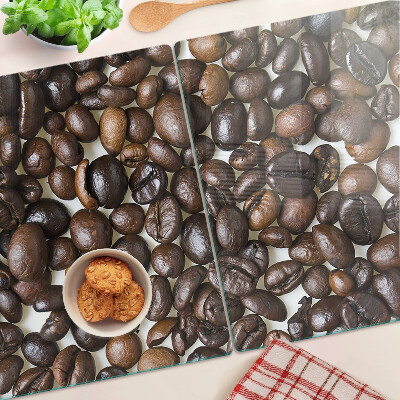 Tagliere in vetro temperato con motivo di chicchi di caffè