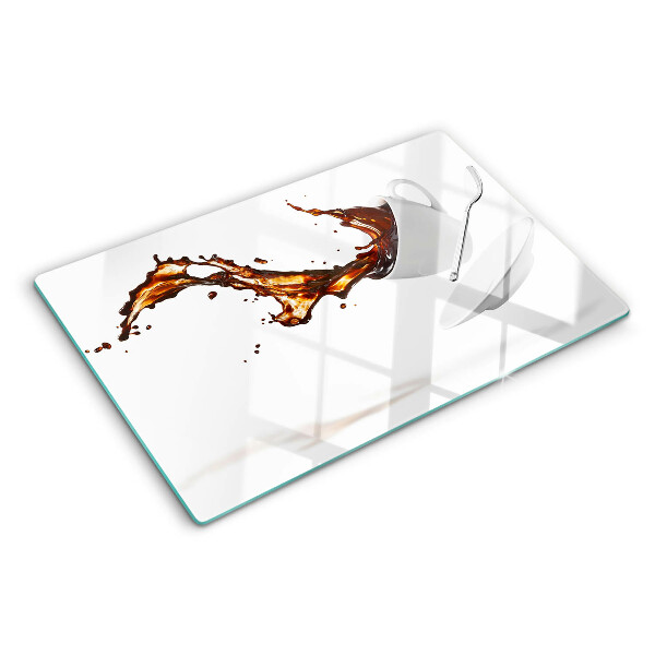 Tagliere in vetro temperato con motivo di schizzi di caffè e bevande