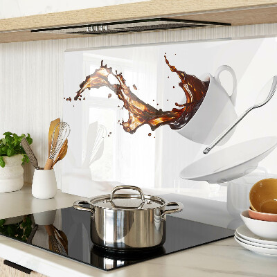 Tagliere in vetro temperato con motivo di schizzi di caffè e bevande