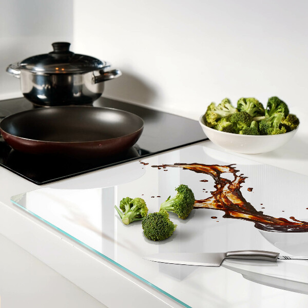 Tagliere in vetro temperato con motivo di schizzi di caffè e bevande