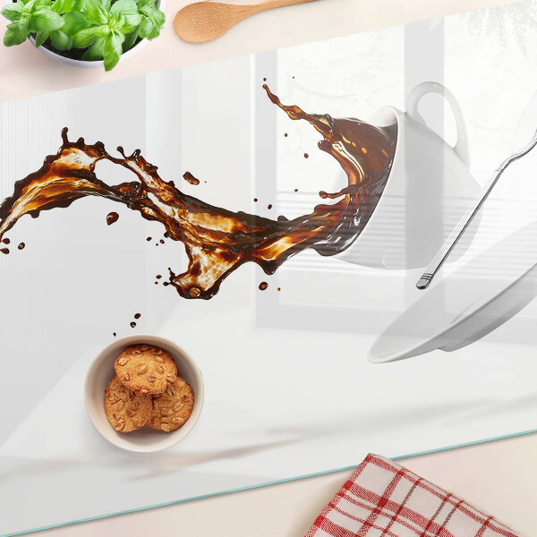 Tagliere in vetro temperato con motivo di schizzi di caffè e bevande