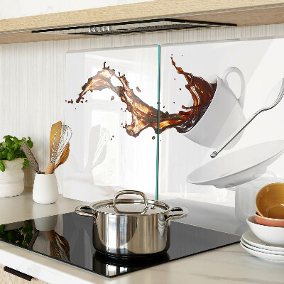 Tagliere in vetro temperato con motivo di schizzi di caffè e bevande