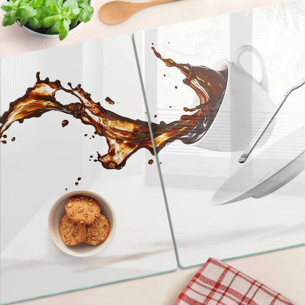 Tagliere in vetro temperato con motivo di schizzi di caffè e bevande