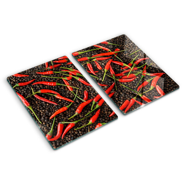 Tagliere in vetro Peperoncini sul pepe nero