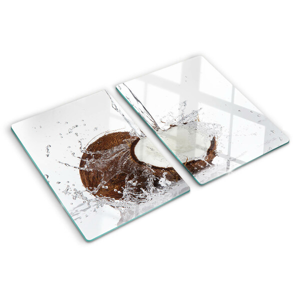 Tagliere in vetro temperato Cocco con acqua e schizzo