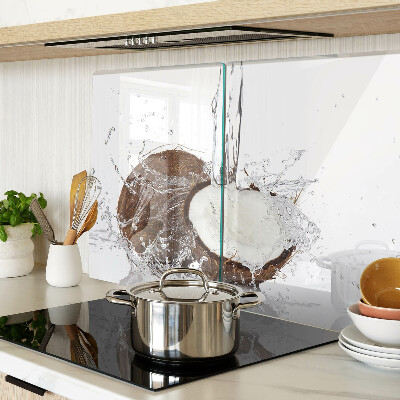 Tagliere in vetro temperato con motivo cocco con effetto acqua e schizzo