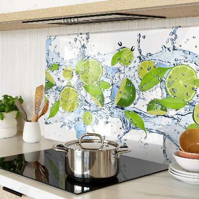 Tagliere in vetro temperato con motivo limoni ed effetto acqua