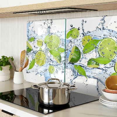 Tagliere in vetro temperato con motivo limoni ed effetto acqua