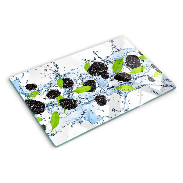 Tagliere in vetro con stampa motivo frutta immersa nell'acqua