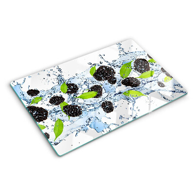 Tagliere in vetro con stampa motivo frutta immersa nell'acqua