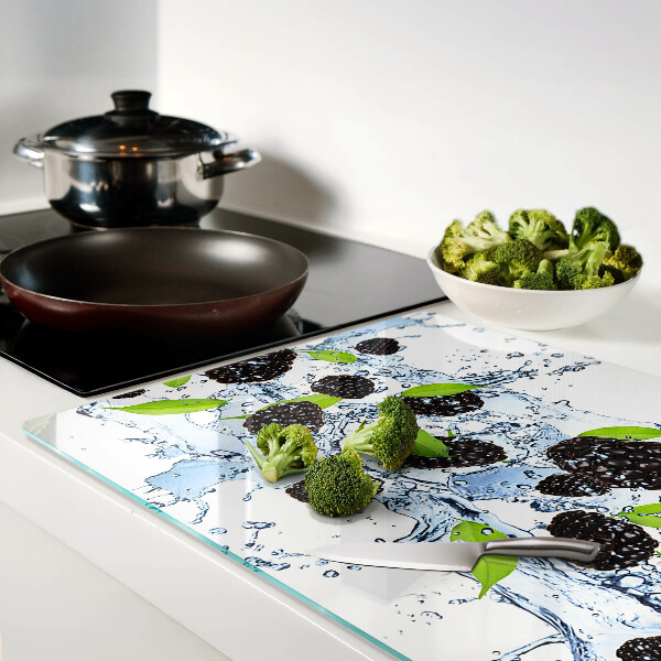 Tagliere in vetro con stampa motivo frutta immersa nell'acqua