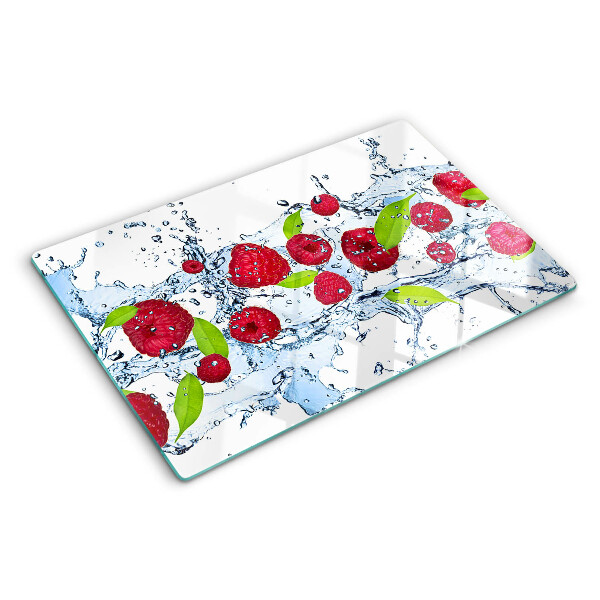 Tagliere in vetro temperato con stampa a tema frutta immersa in acqua