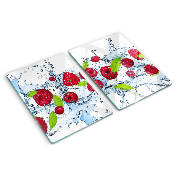 Tagliere in vetro temperato con stampa a tema frutta immersa in acqua