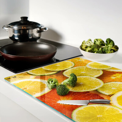 Tagliere in vetro con motivo di agrumi