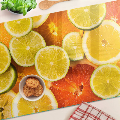 Tagliere in vetro con motivo di agrumi