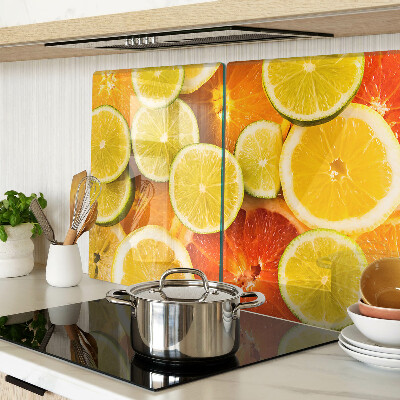 Tagliere in vetro con motivo di agrumi