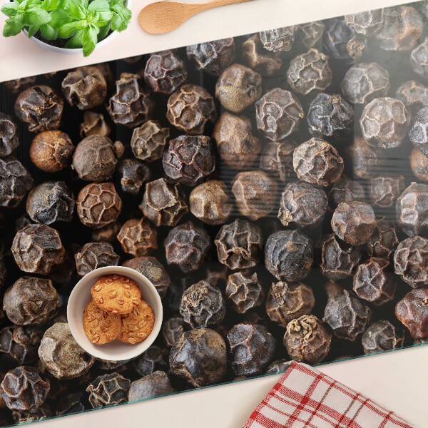 Tagliere in vetro temperato con motivo a grani di pepe