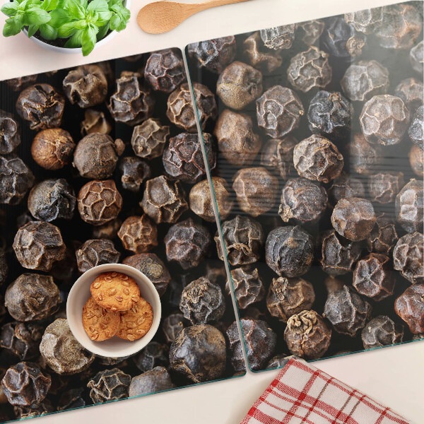 Tagliere in vetro temperato con motivo a grani di pepe