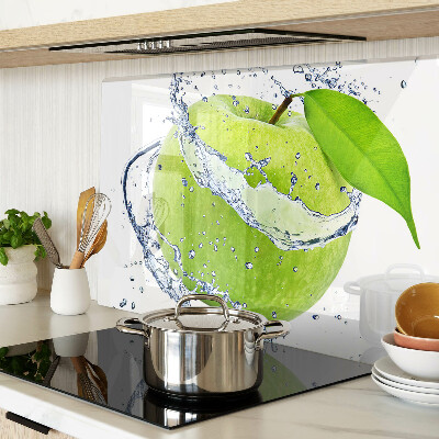 Tagliere in vetro temperato con motivo mela immersa in acqua