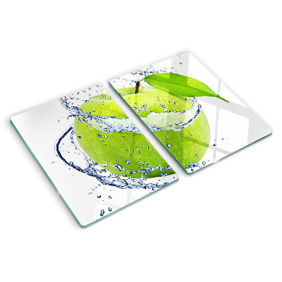 Tagliere in vetro temperato con motivo mela immersa in acqua