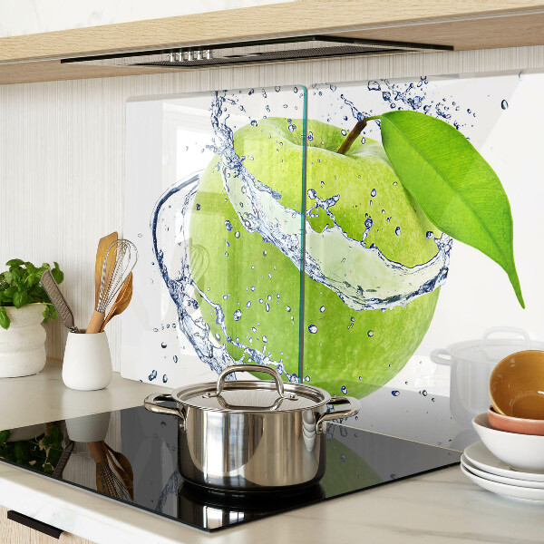 Tagliere in vetro temperato con motivo mela immersa in acqua