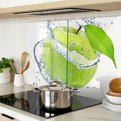 Tagliere in vetro temperato con motivo mela immersa in acqua