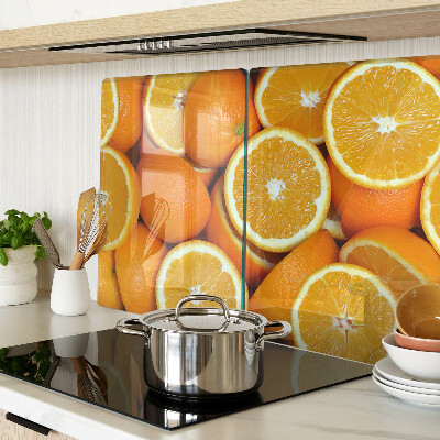 Tagliere in vetro temperato con decorazione a fette d'arancia